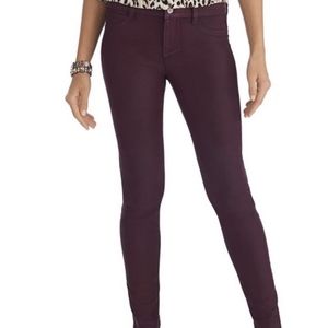 🆕 WHBM Burgundy coated jeans NWT